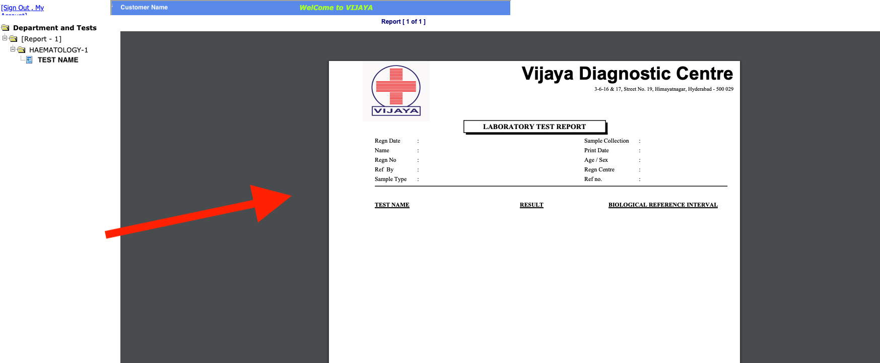 Download Reports from Vijaya Diagnostics